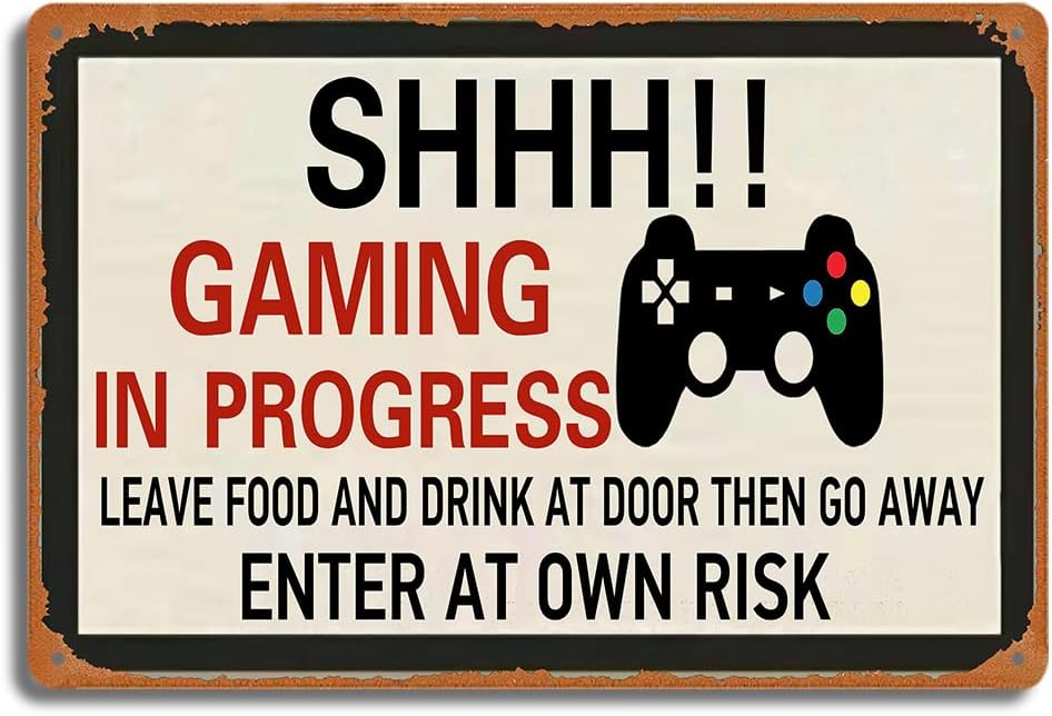 Game Retro Gaming - Retro Gaming Metal Tin Sign, SHHH!
