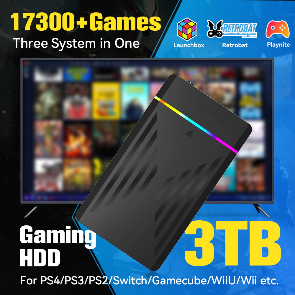 Retro Gaming Gadgets - 3TB Portable Gaming HDD LaunchBox/Retrobat/Playnite Retro