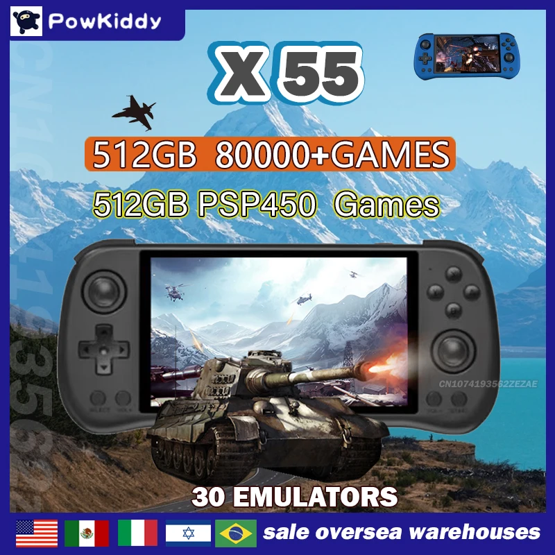 80000Games 512G POWKIDDY X55 5 - Retro Gaming Best Console 评论和价格
