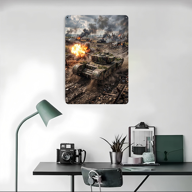Tank Firing in War Zone Poster - Retro Gaming Zone 评论和价格
