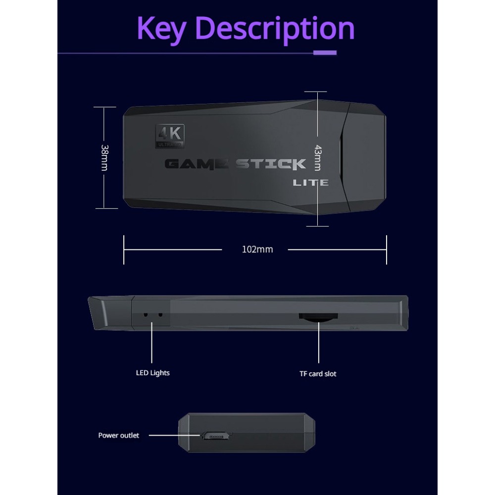 Portable 4K Retro Game Stick C - Retro Gaming Best Console 评论和价格