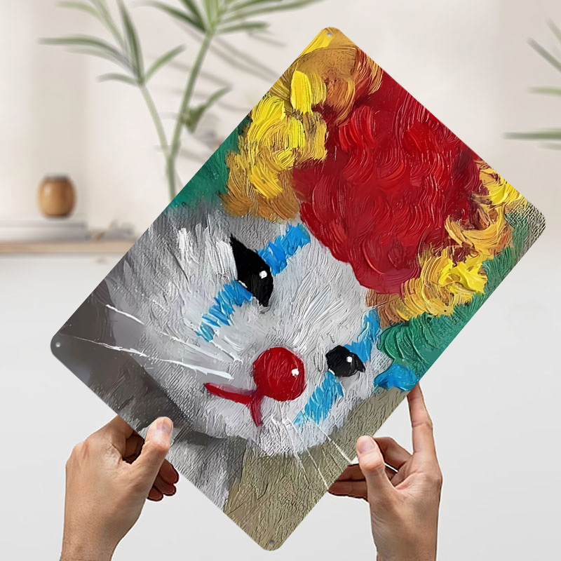 Sad Clown Cat Painting Tinplat - Retro Gaming Gadgets 评论和价格