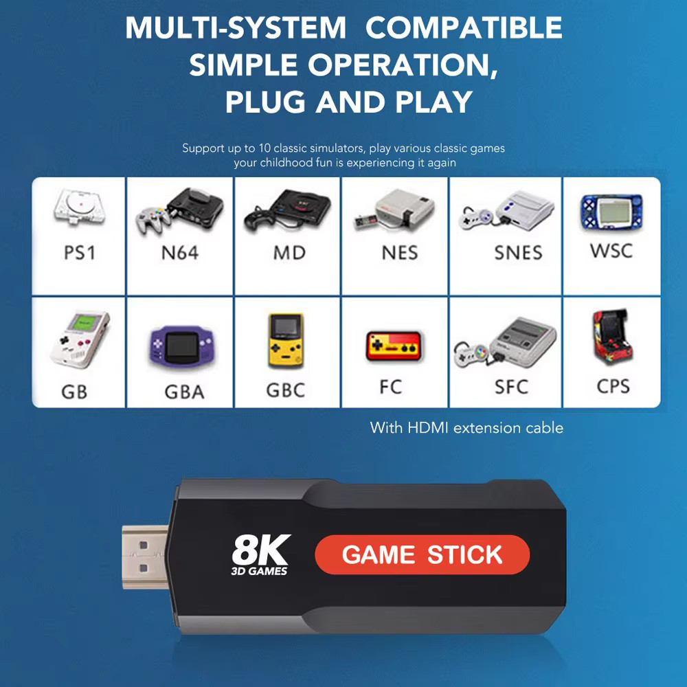 X2 Game Stick HD 4K 8K 3D Cons - Retro Gaming Best Console 评论和价格
